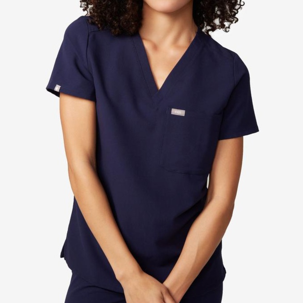 Figs Catarina Navy Scrub Top
